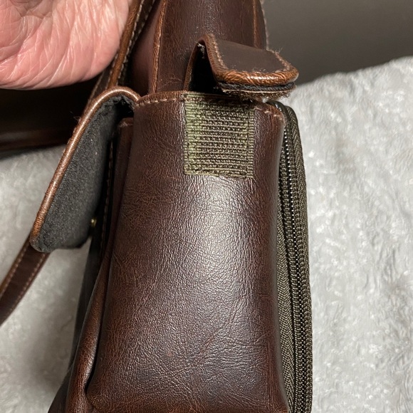 Connections Brown Vegan Leather Small Shoulder Bag - Picture 10 of 14